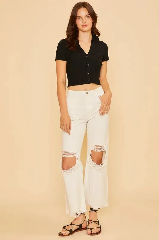 Annie Wear Distressed Raw Hem Jeans sold by Gigi Laurent product image thumbnail 2