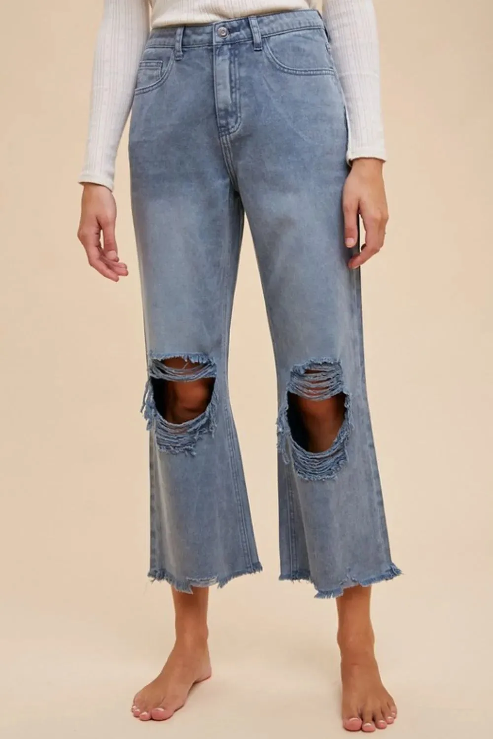 Annie Wear Distressed Raw Hem Jeans sold by Gigi Laurent