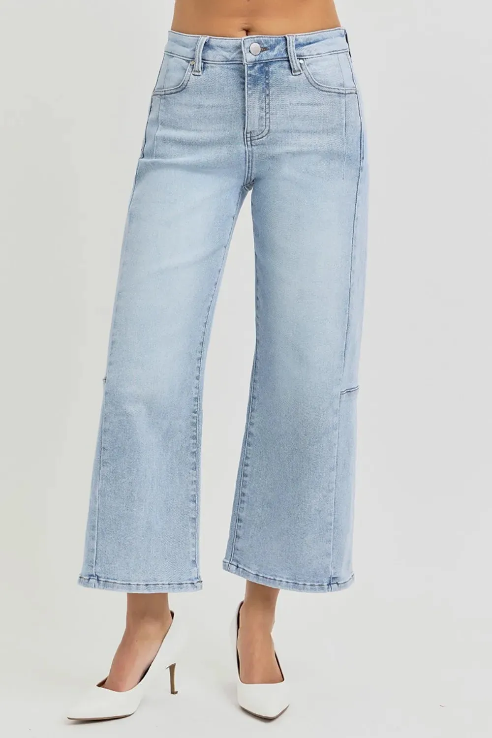 RISEN Full Size High Rise Seamed Detail Wide Leg Crop Jeans sold by Gigi Laurent product image thumbnail 4