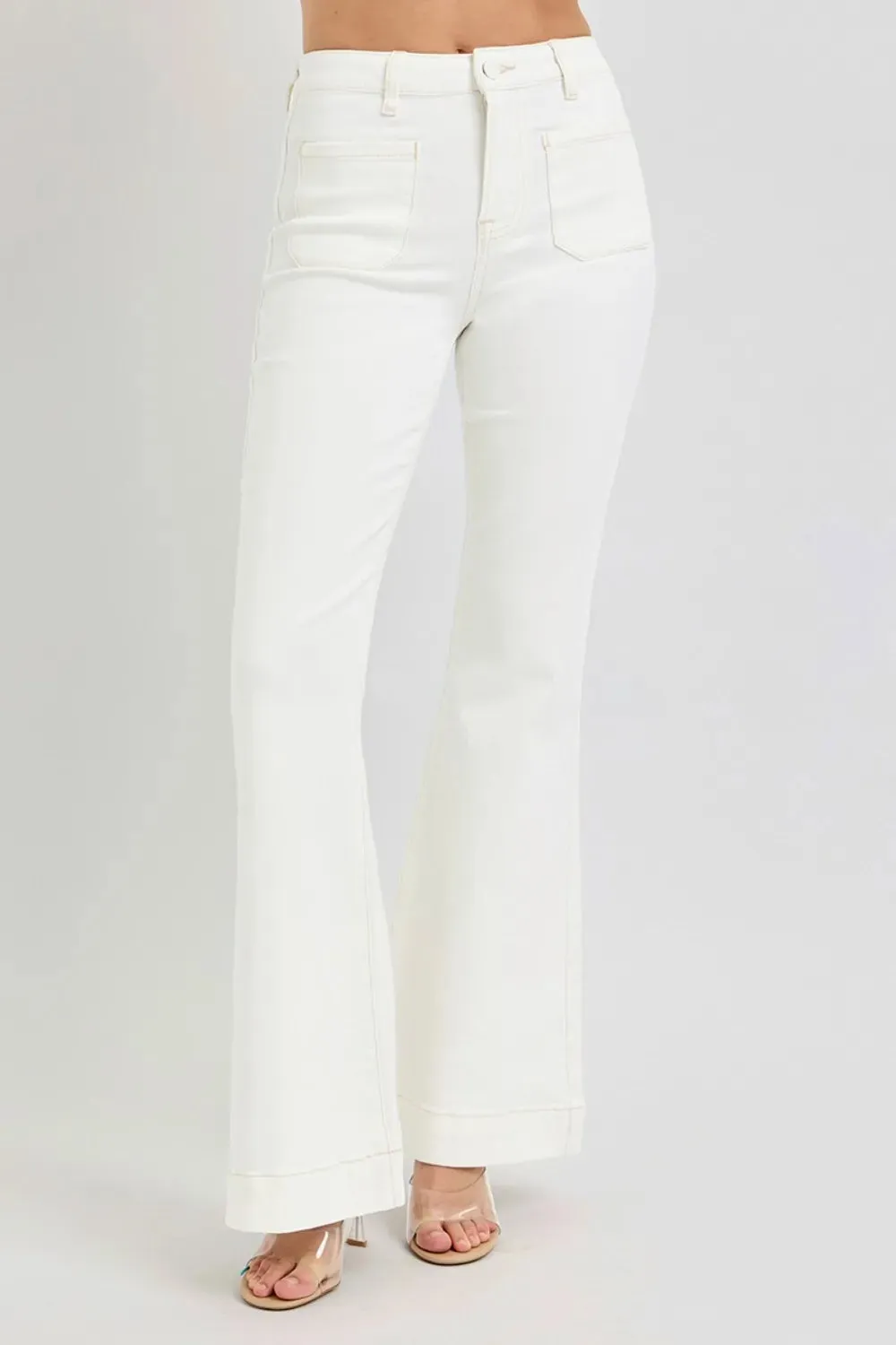 RISEN Full Size High Rise Front Patch Pocket Flare Jeans sold by Gigi Laurent product image thumbnail 5