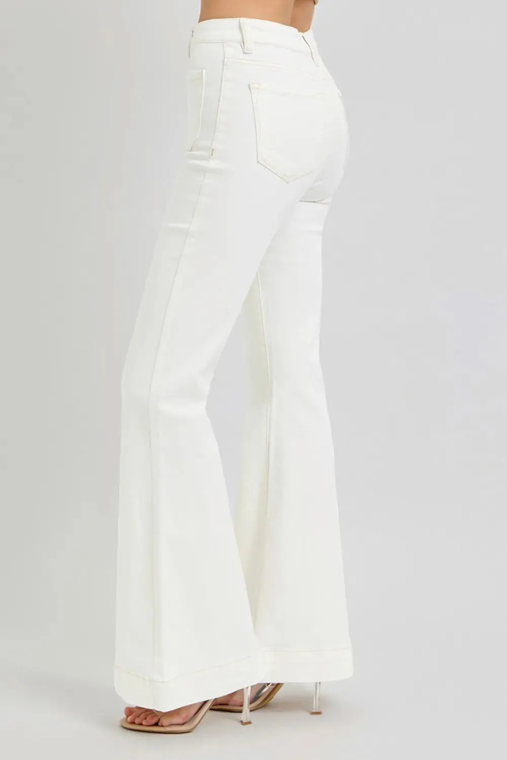 RISEN Full Size High Rise Front Patch Pocket Flare Jeans sold by Gigi Laurent product image thumbnail 3