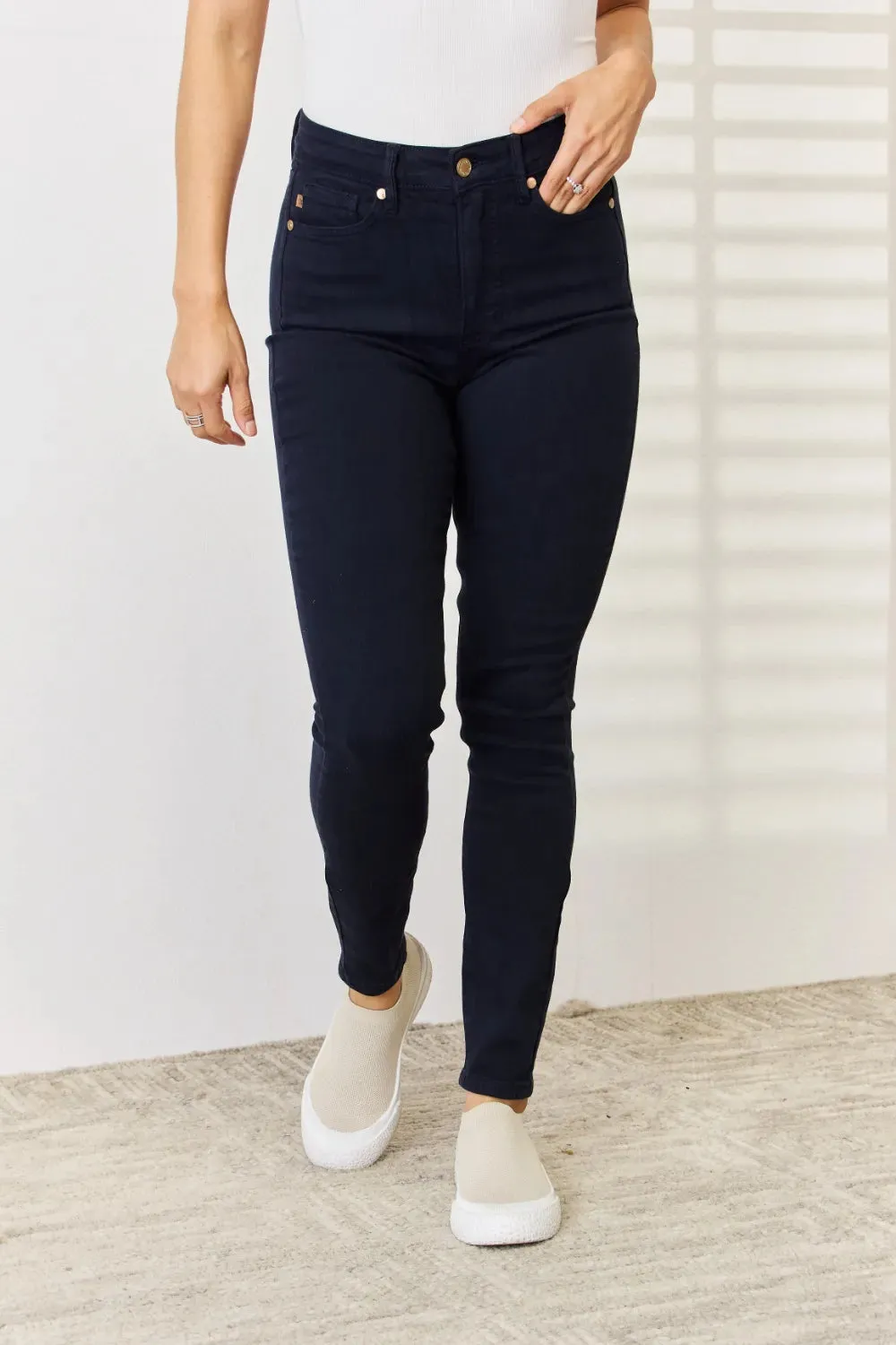 Judy Blue Full Size Garment Dyed Tummy Control Skinny Jeans sold by Gigi Laurent product image thumbnail 2