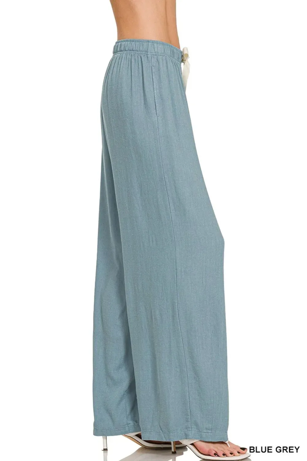 Zenana Linen Drawstring Pants sold by Gigi Laurent product image thumbnail 2