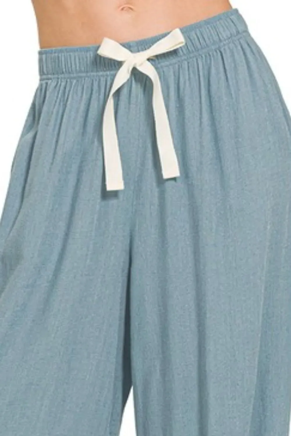 Zenana Linen Drawstring Pants sold by Gigi Laurent product image thumbnail 3