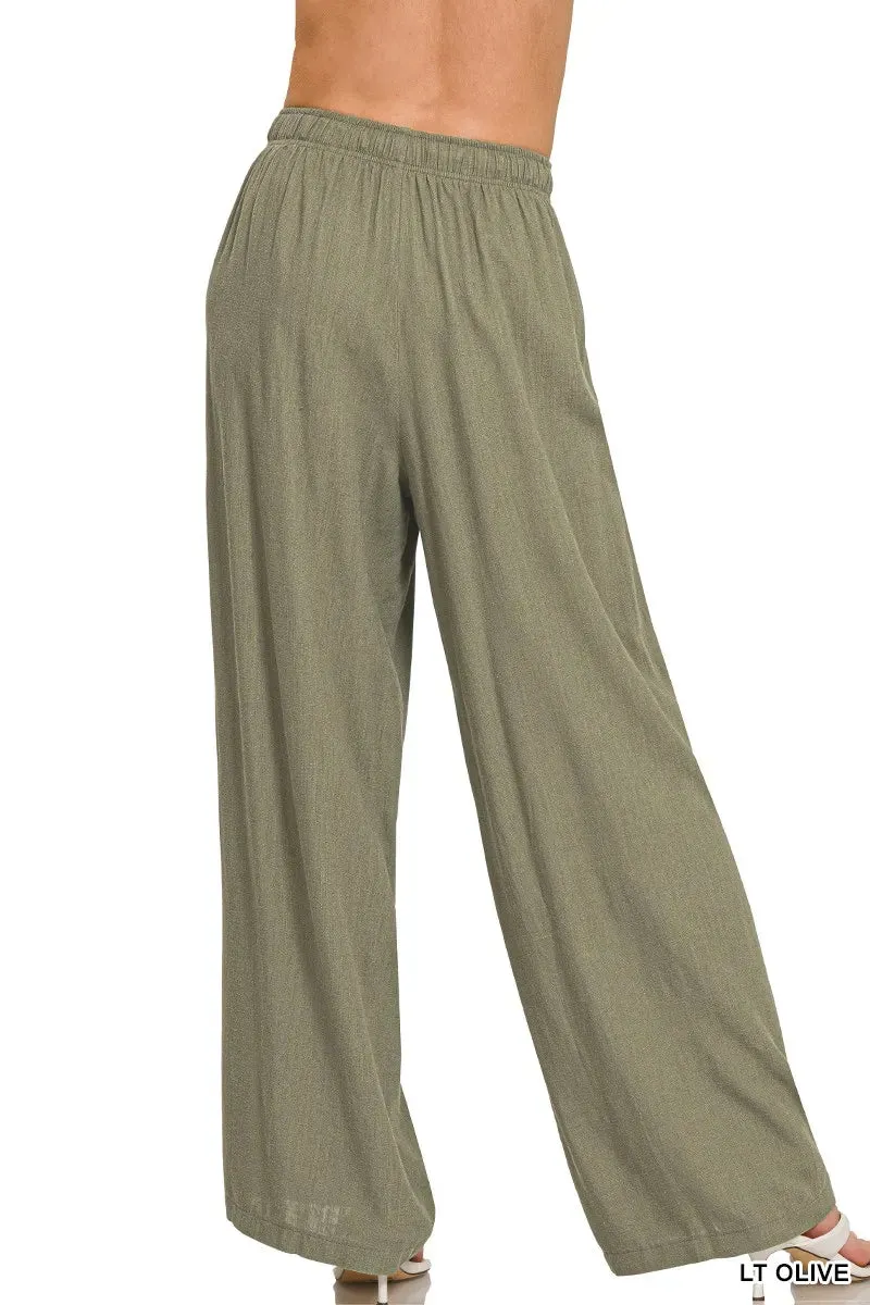 Zenana Linen Drawstring Pants sold by Gigi Laurent product image thumbnail 3