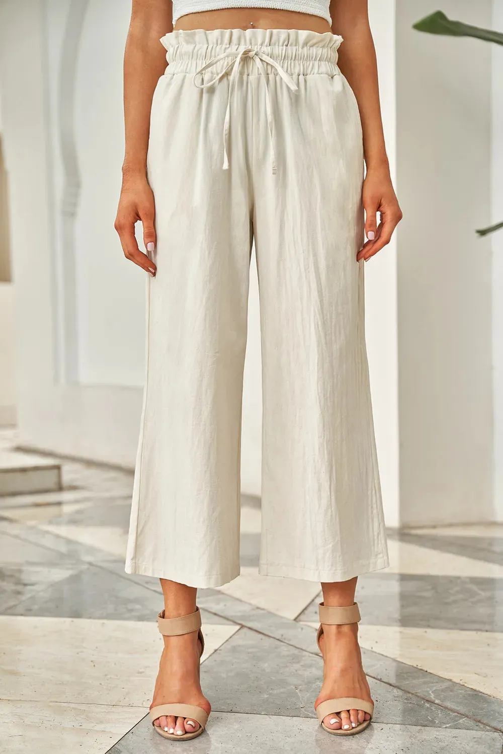 Drawstring Paperbag Waist Wide Leg Pants sold by Gigi Laurent product image thumbnail 2