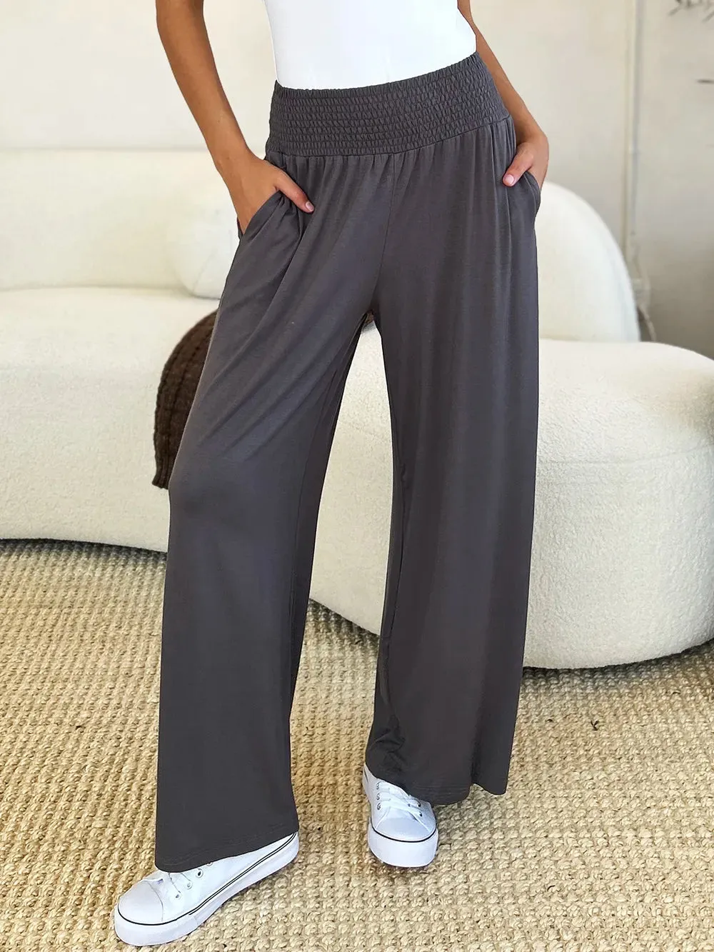 Basic Bae Full Size Smocked Wide Waistband Wide Leg Pants sold by Gigi Laurent product image thumbnail 3