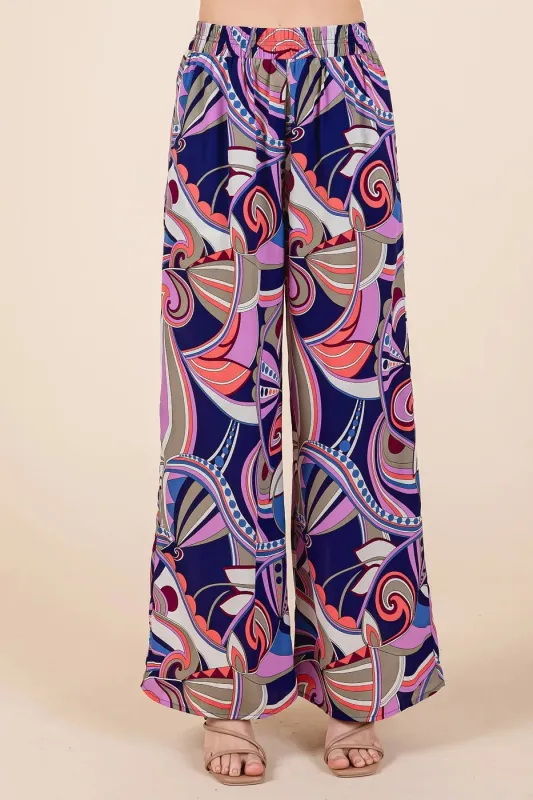 Mittoshop Abstract Print Elastic Waist Wide Leg Pants sold by Gigi Laurent