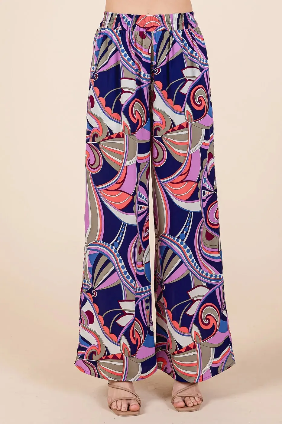 Mittoshop Abstract Print Elastic Waist Wide Leg Pants sold by Gigi Laurent
