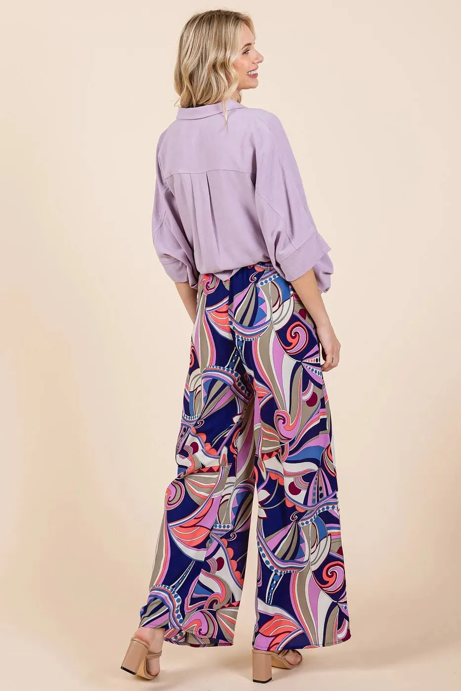 Mittoshop Abstract Print Elastic Waist Wide Leg Pants sold by Gigi Laurent product image thumbnail 5
