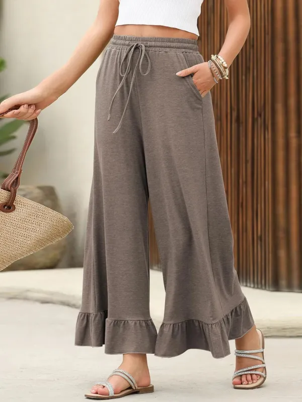 Ruffled Wide Leg Pants sold by Gigi Laurent