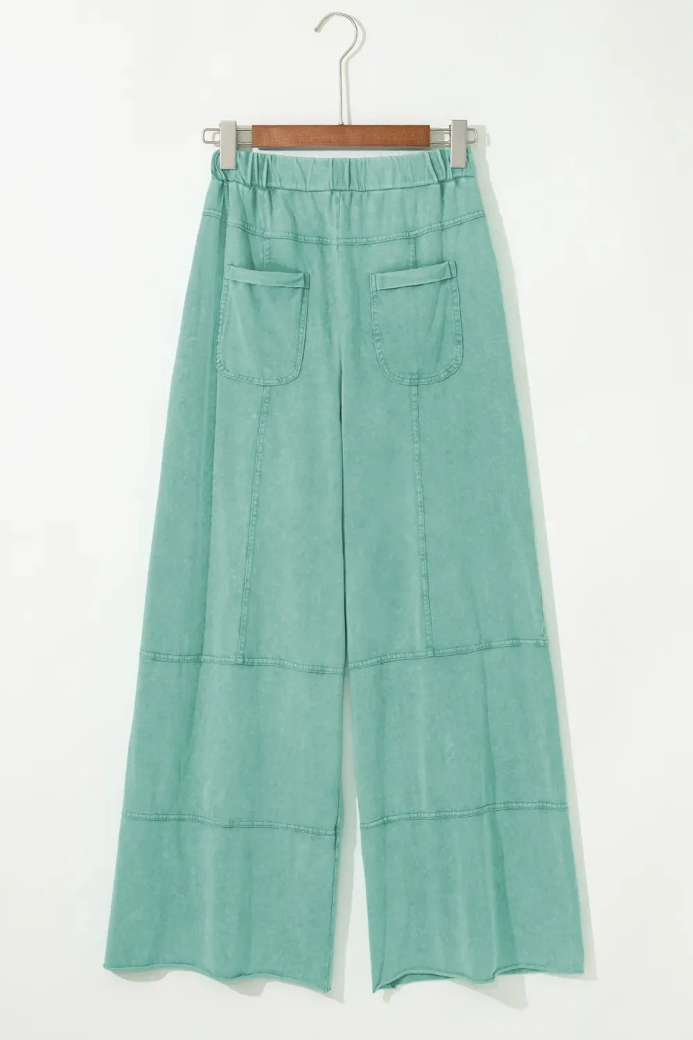 Mineral Wash Exposed Seam Drawstring High Waist Wide Leg Cargo Pants sold by Gigi Laurent product image thumbnail 5