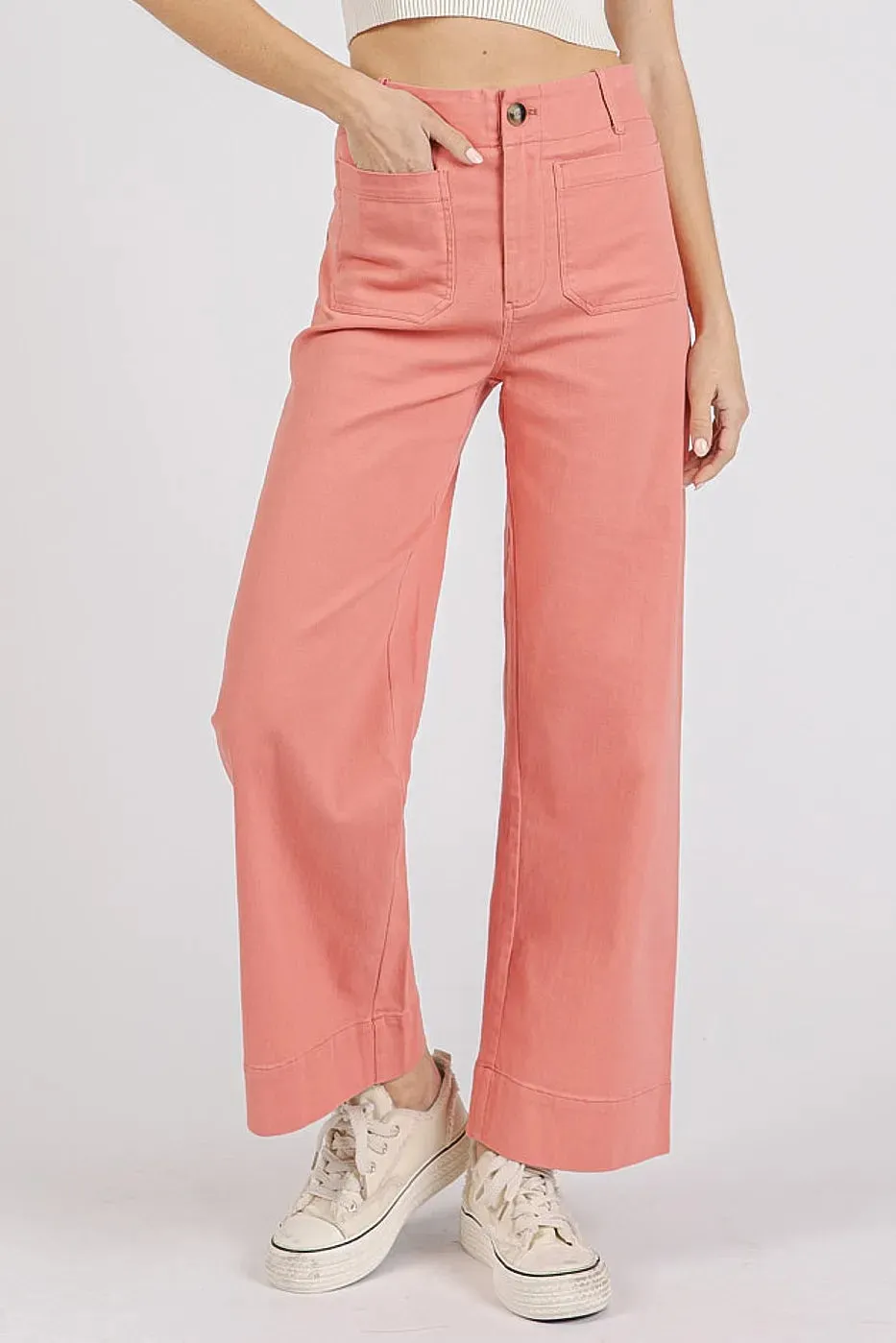Mittoshop Twill Patch Pocket High Rise Wide Leg Pants sold by Gigi Laurent product image thumbnail 2