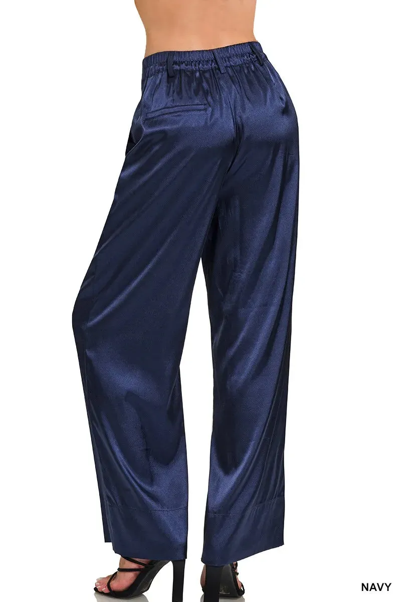 Zenana Wide-Leg Satin Pants sold by Gigi Laurent product image thumbnail 3