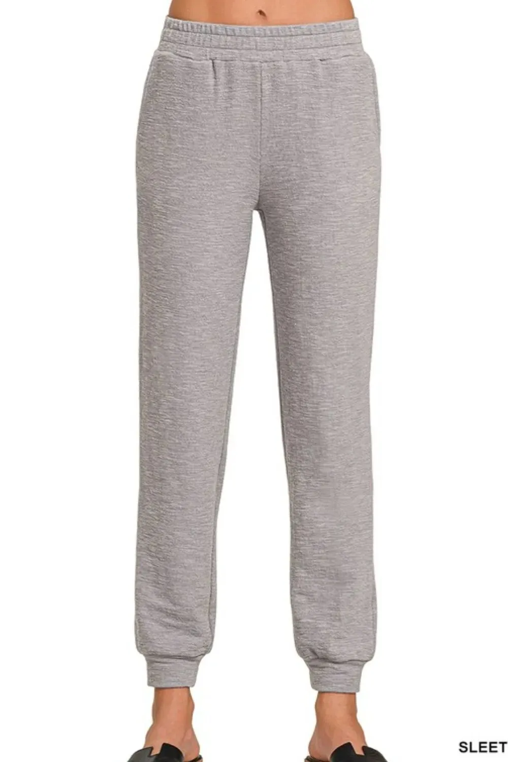 Zenana Cotton Slub Jogger Pants sold by Gigi Laurent product image thumbnail 3