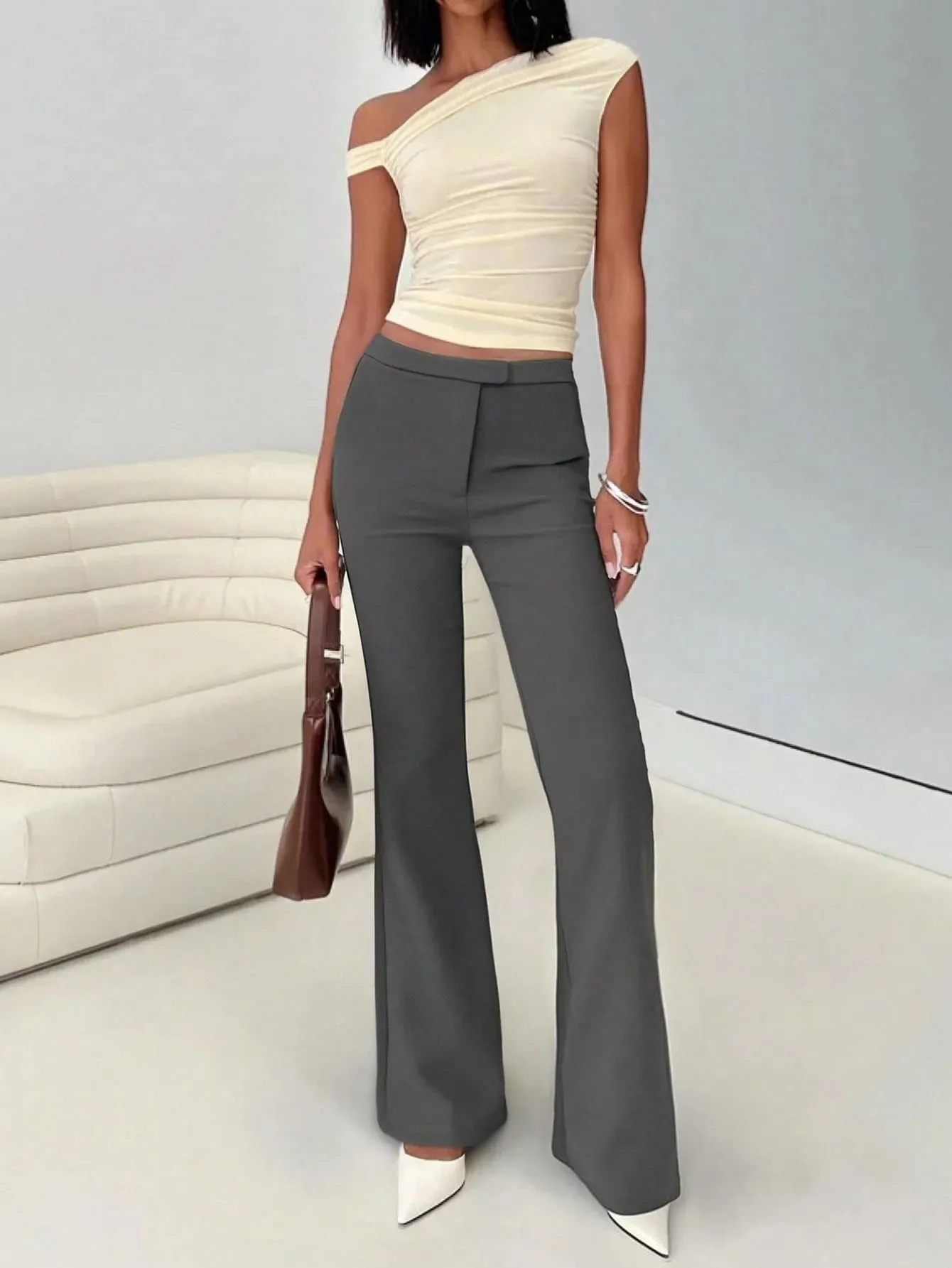 High Waist Flare Leg Trousers sold by Gigi Laurent product image thumbnail 3