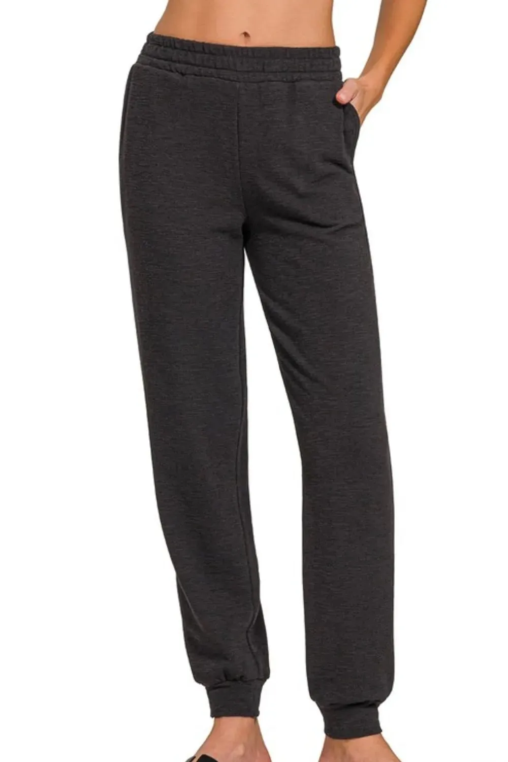 Zenana Cotton Slub Jogger Pants sold by Gigi Laurent product image thumbnail 2