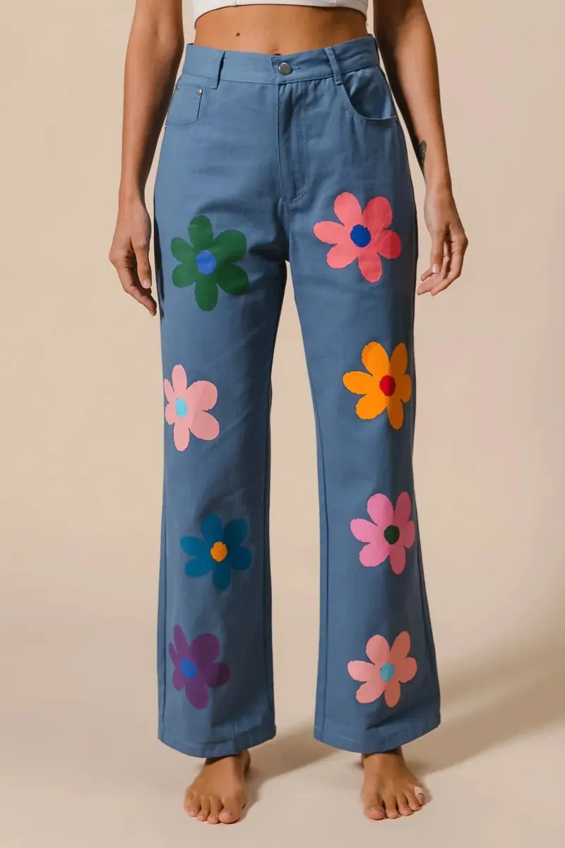 BiBi Flower Print Straight Legs Pants sold by Gigi Laurent product image thumbnail 5