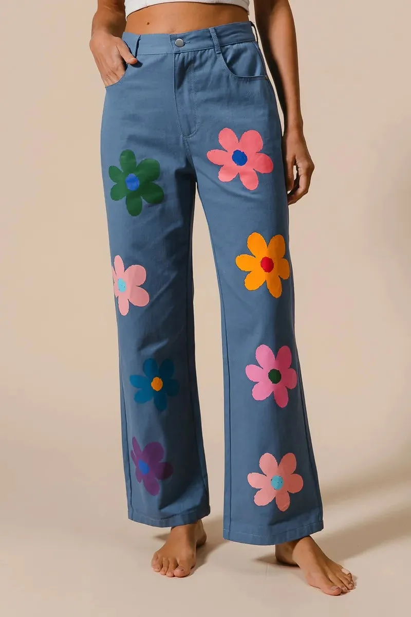 BiBi Flower Print Straight Legs Pants sold by Gigi Laurent product image thumbnail 2
