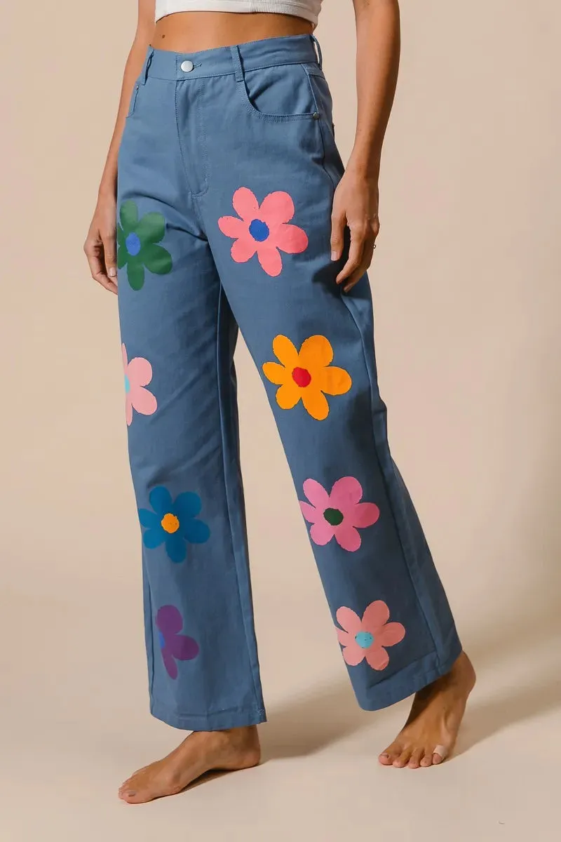 BiBi Flower Print Straight Legs Pants sold by Gigi Laurent product image thumbnail 3