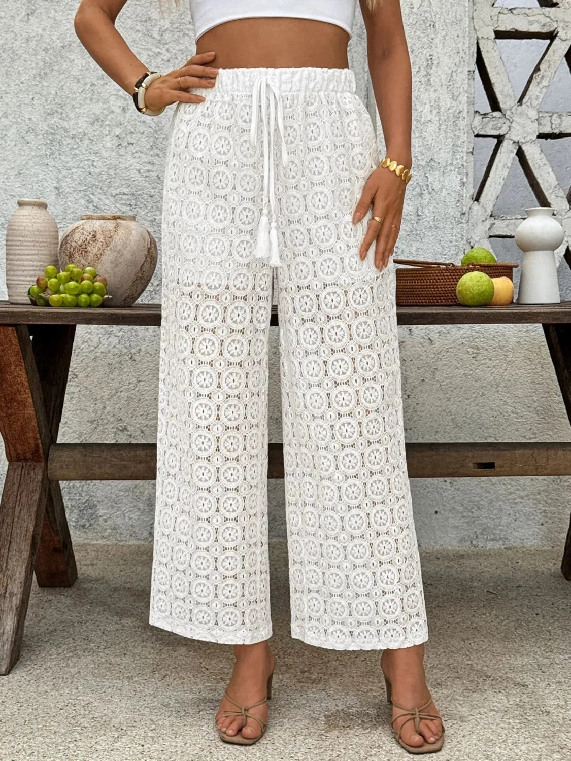 Lace Wide Leg Pants sold by Gigi Laurent product image thumbnail 3