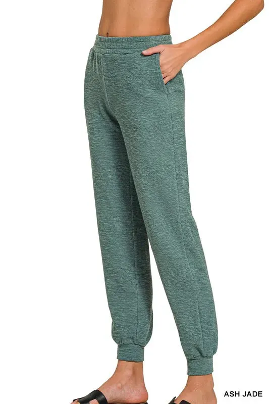 Zenana Cotton Slub Jogger Pants sold by Gigi Laurent