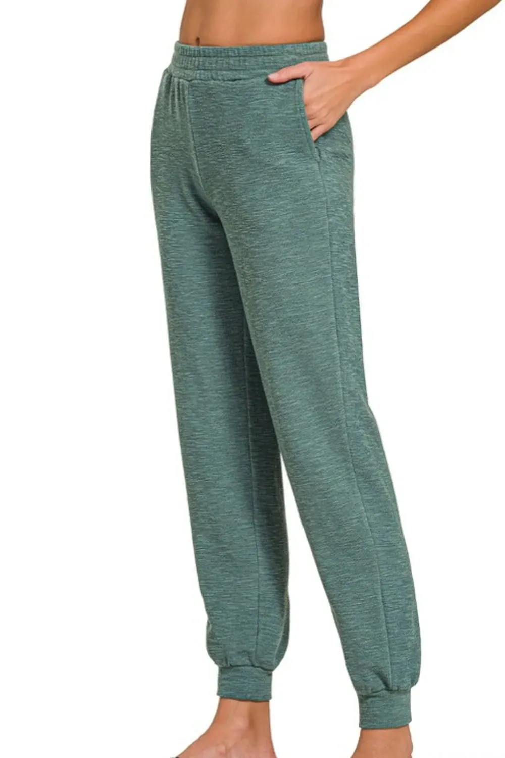 Zenana Cotton Slub Jogger Pants sold by Gigi Laurent product image thumbnail 2