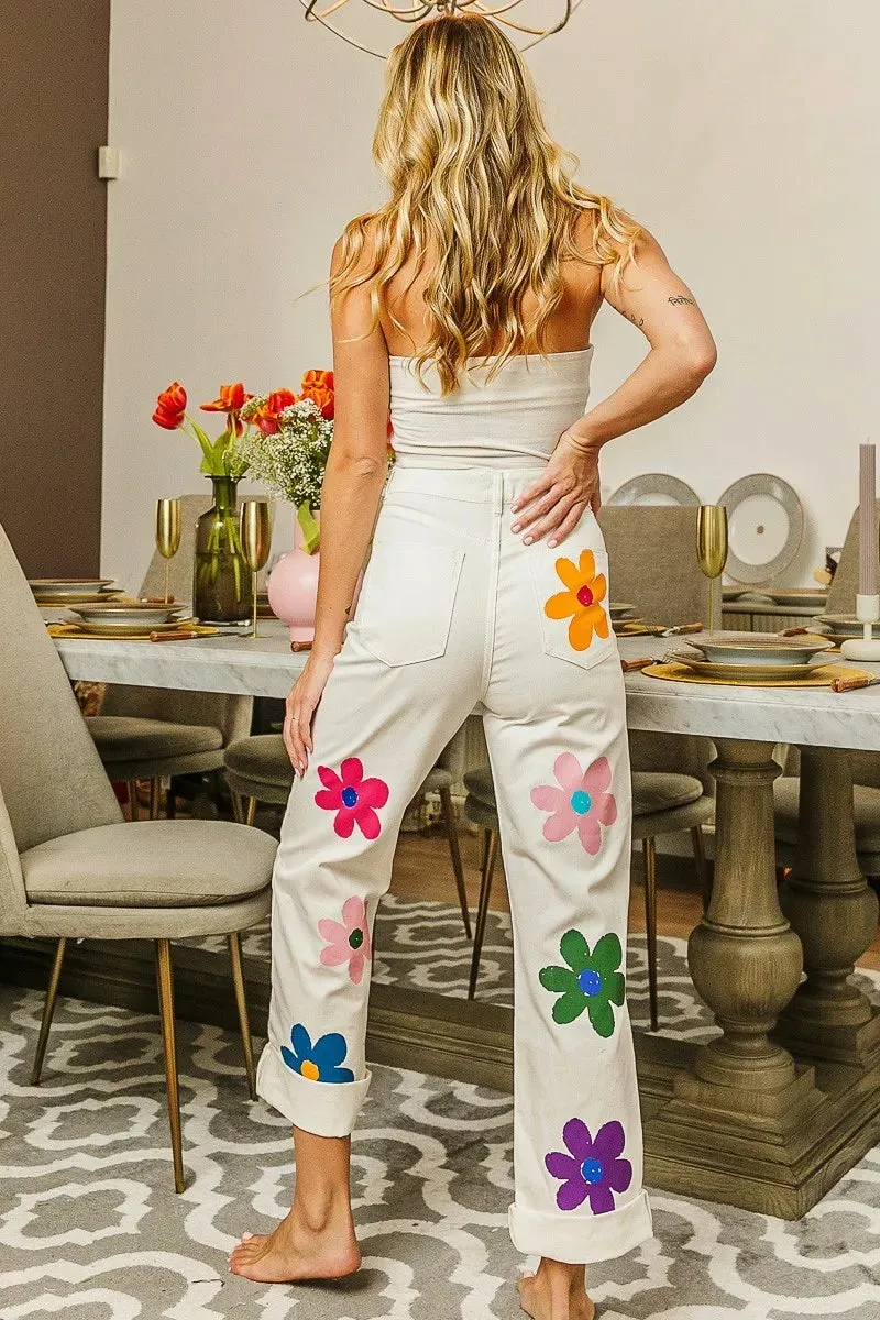 BiBi Flower Print Straight Legs Pants sold by Gigi Laurent product image thumbnail 5