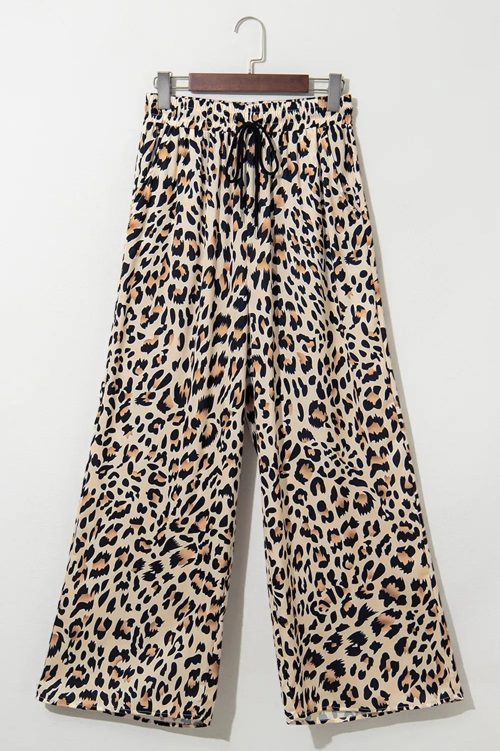 Parchment Leopard Drawstring Flowy Wide Leg Pants sold by Gigi Laurent product image thumbnail 3