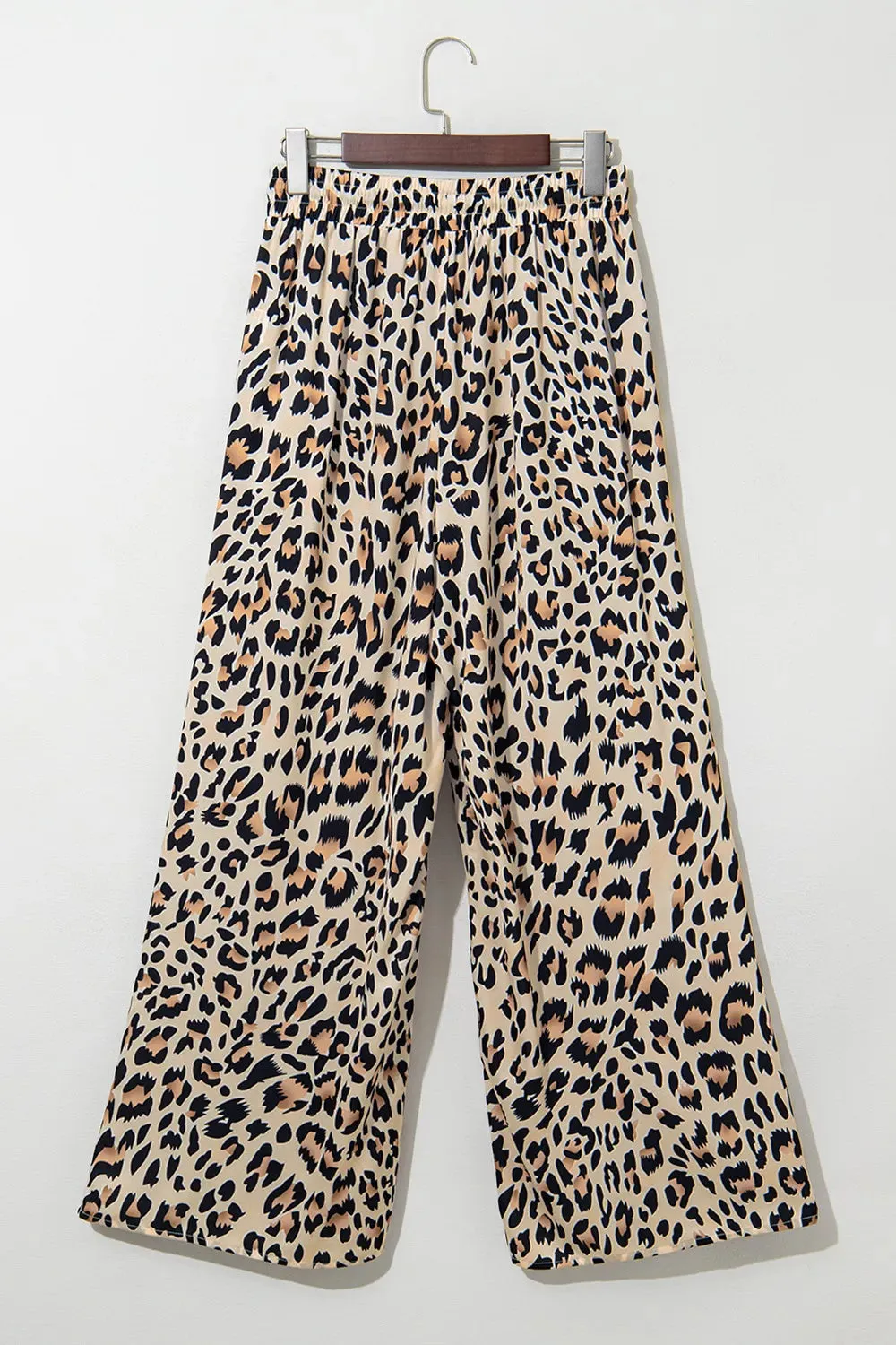 Parchment Leopard Drawstring Flowy Wide Leg Pants sold by Gigi Laurent product image thumbnail 4