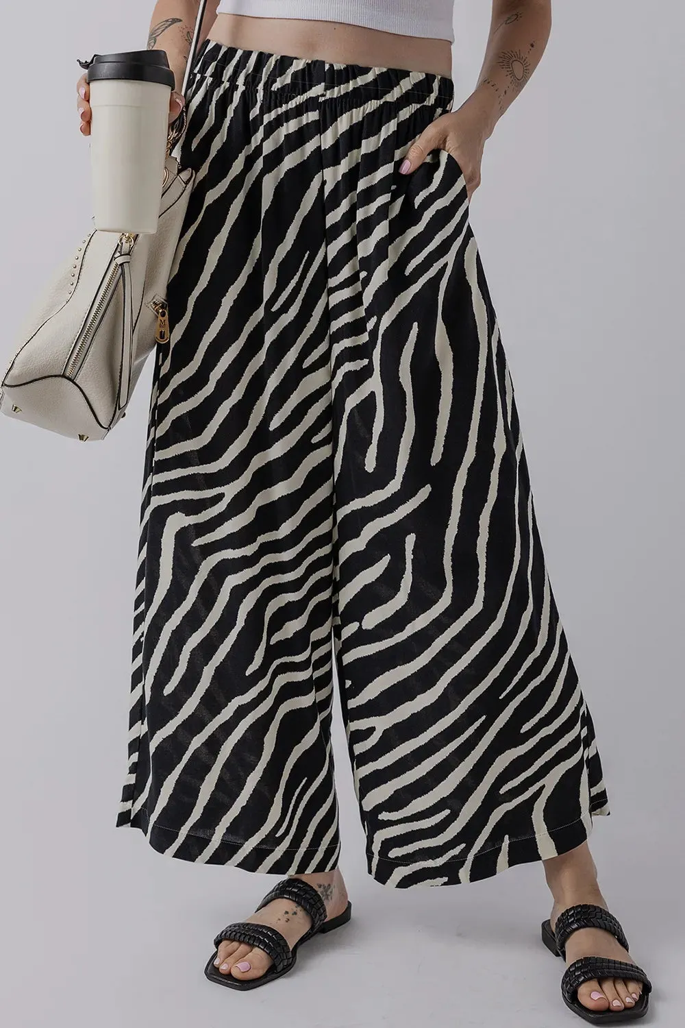 Zebra Striped Summer Wide Leg Pants sold by Gigi Laurent product image thumbnail 3