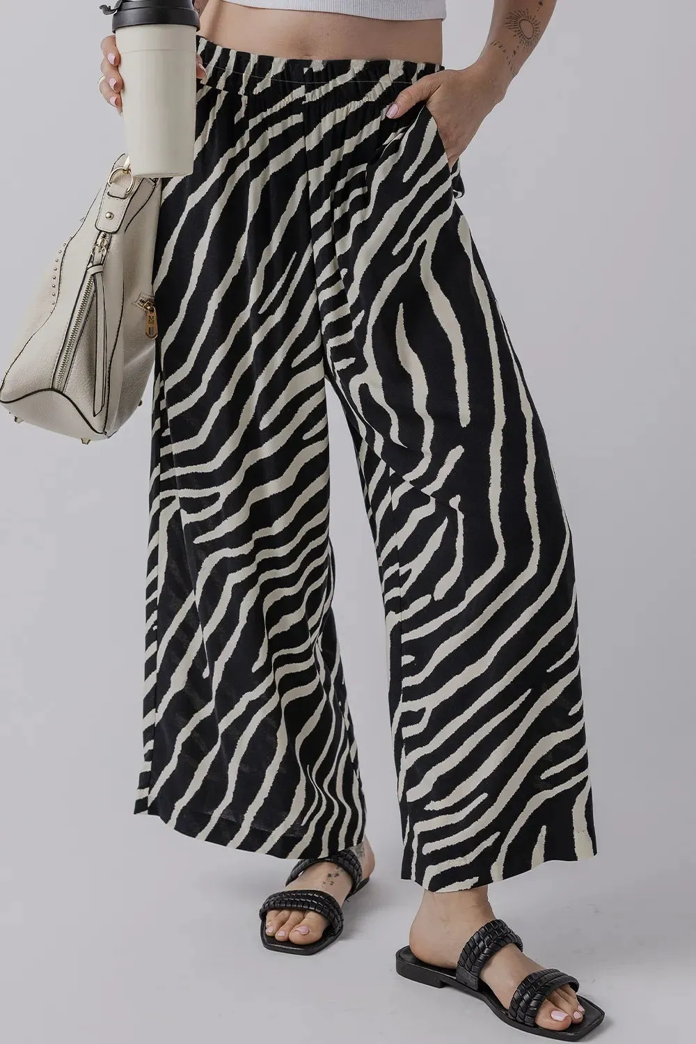 Zebra Striped Summer Wide Leg Pants sold by Gigi Laurent