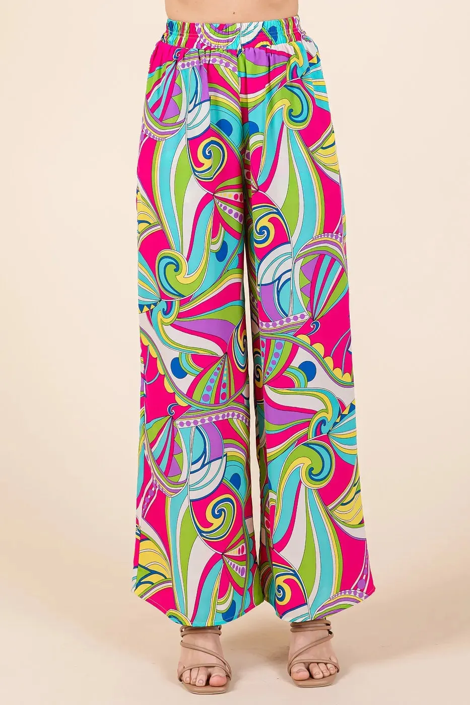 Mittoshop Abstract Print Elastic Waist Wide Leg Pants sold by Gigi Laurent