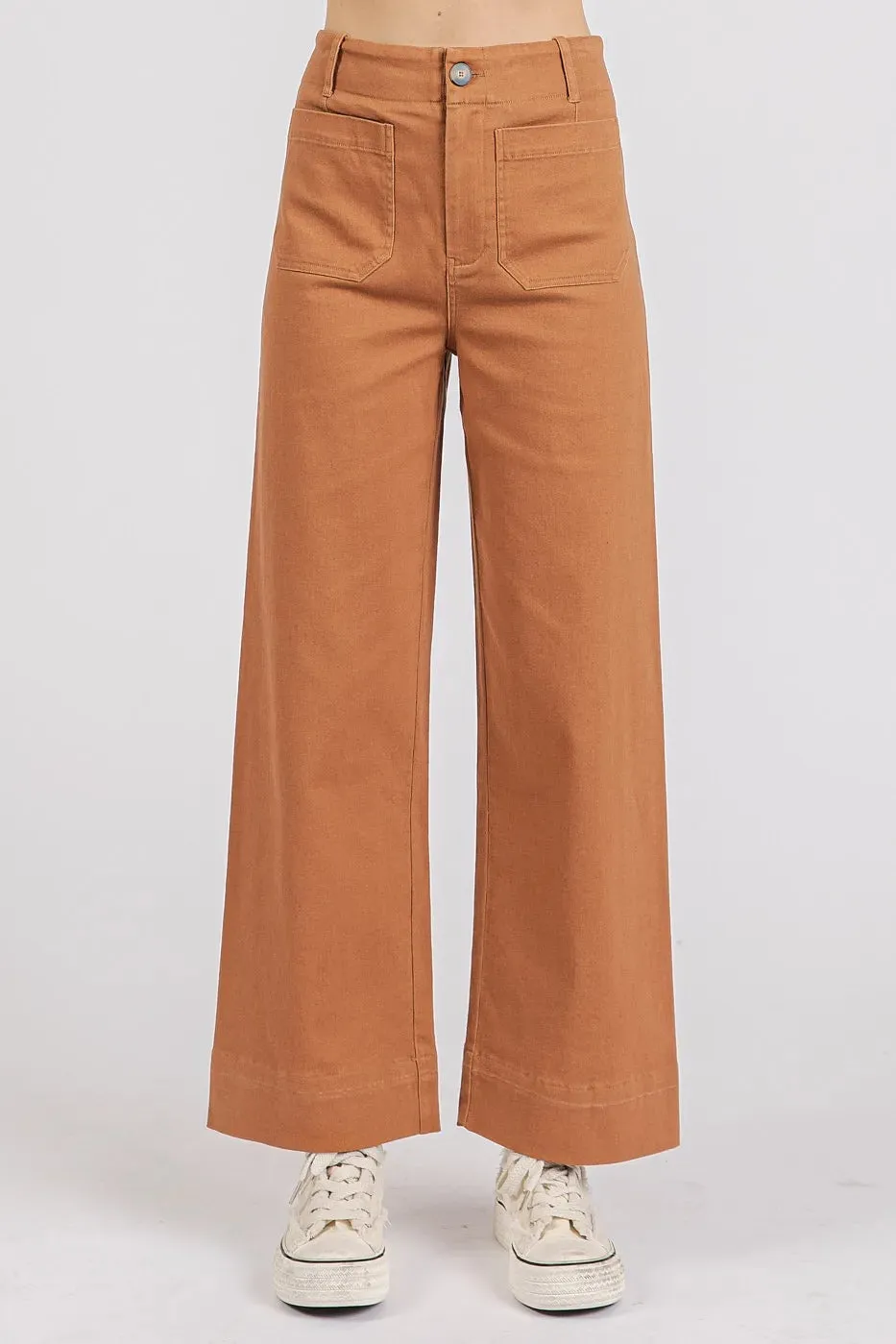 Mittoshop Twill Patch Pocket High Rise Wide Leg Pants sold by Gigi Laurent