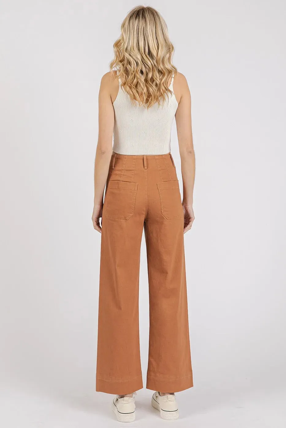 Mittoshop Twill Patch Pocket High Rise Wide Leg Pants sold by Gigi Laurent product image thumbnail 5