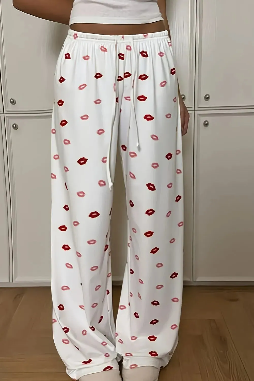 Lips Print Wide Leg Pants sold by Gigi Laurent product image thumbnail 3