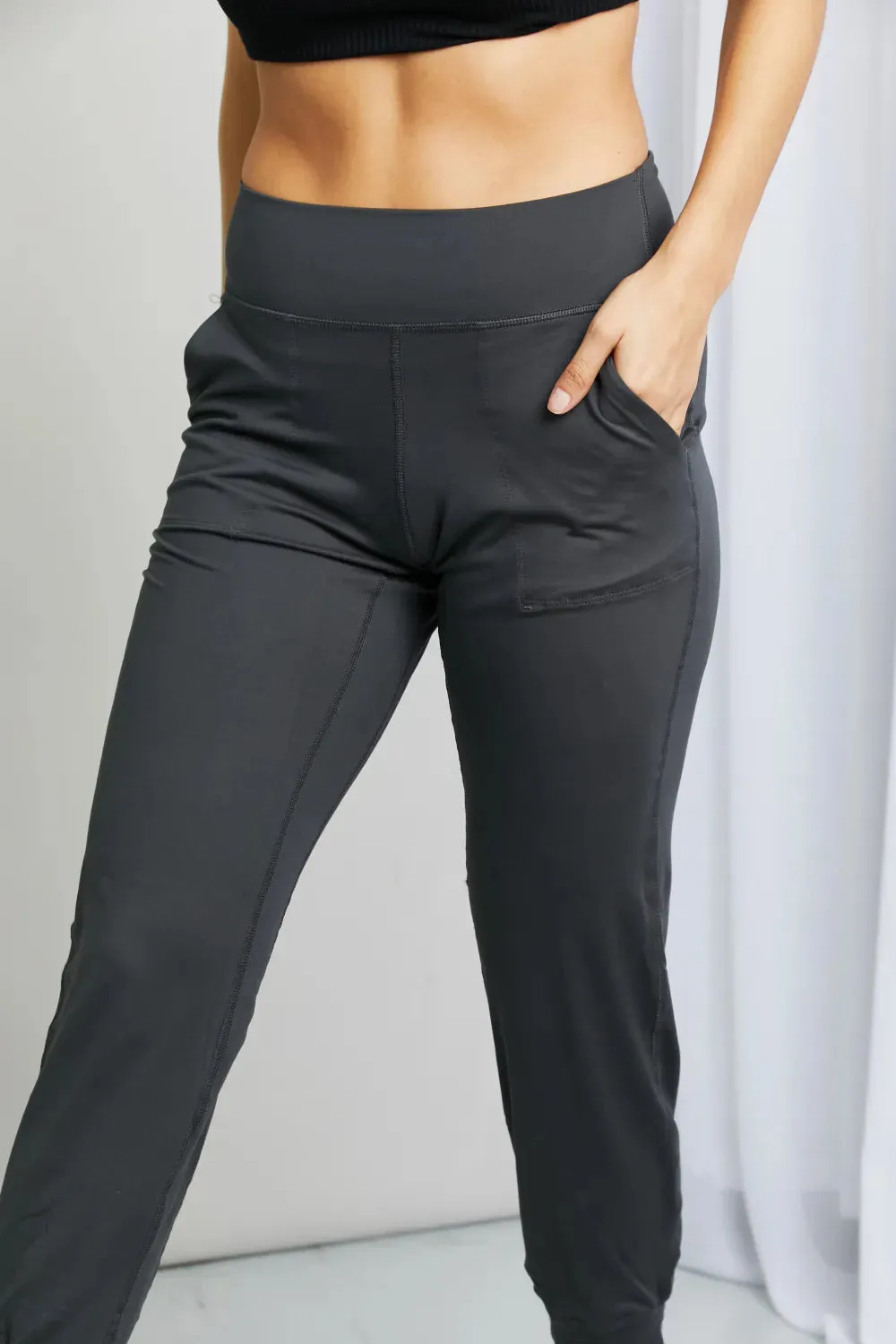 Leggings Depot Full Size Wide Waistband Cropped Joggers sold by Gigi Laurent product image thumbnail 2