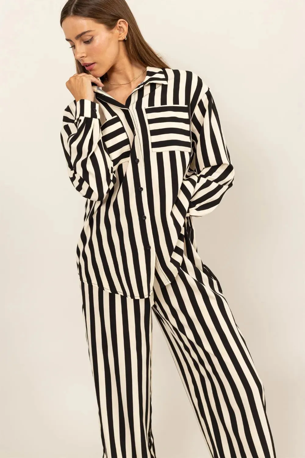 HYFVE Striped Button Up Shirt and Pants Set sold by Gigi Laurent product image thumbnail 4