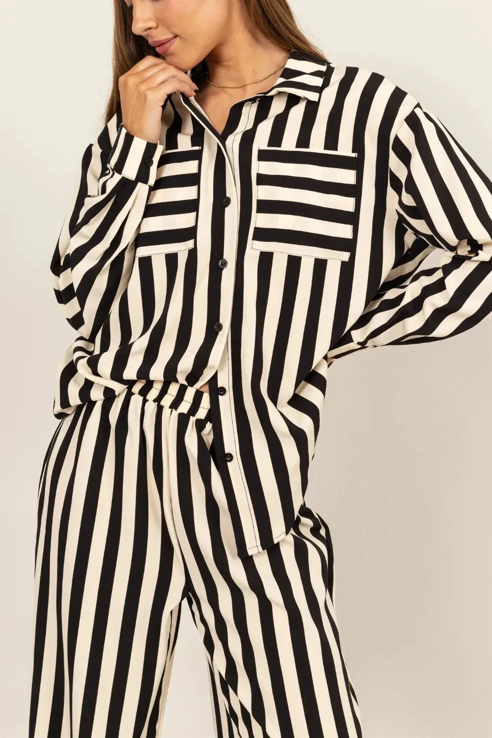 HYFVE Striped Button Up Shirt and Pants Set sold by Gigi Laurent product image thumbnail 5