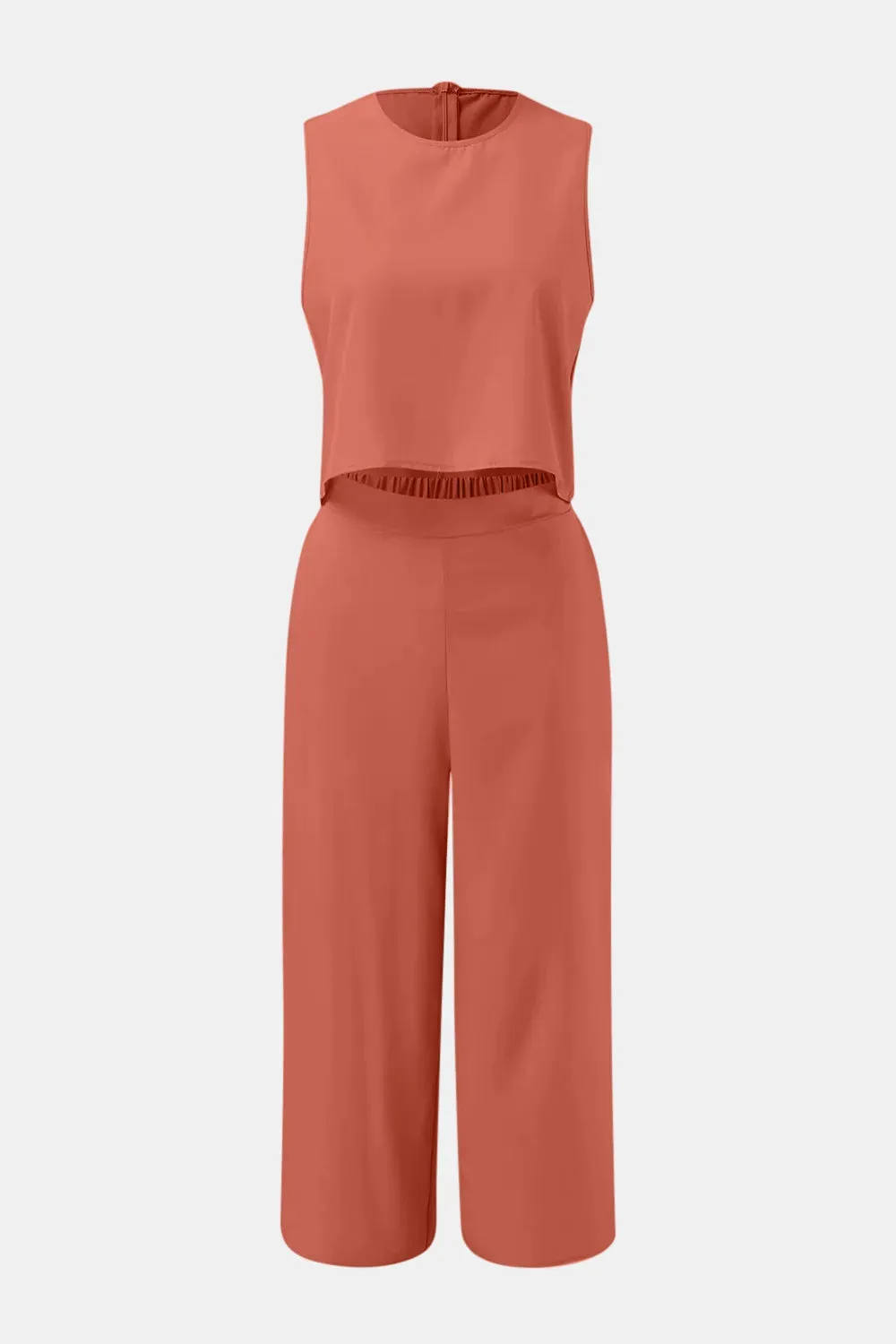 Round Neck Top and Wide Leg Pants Set sold by Gigi Laurent product image thumbnail 2