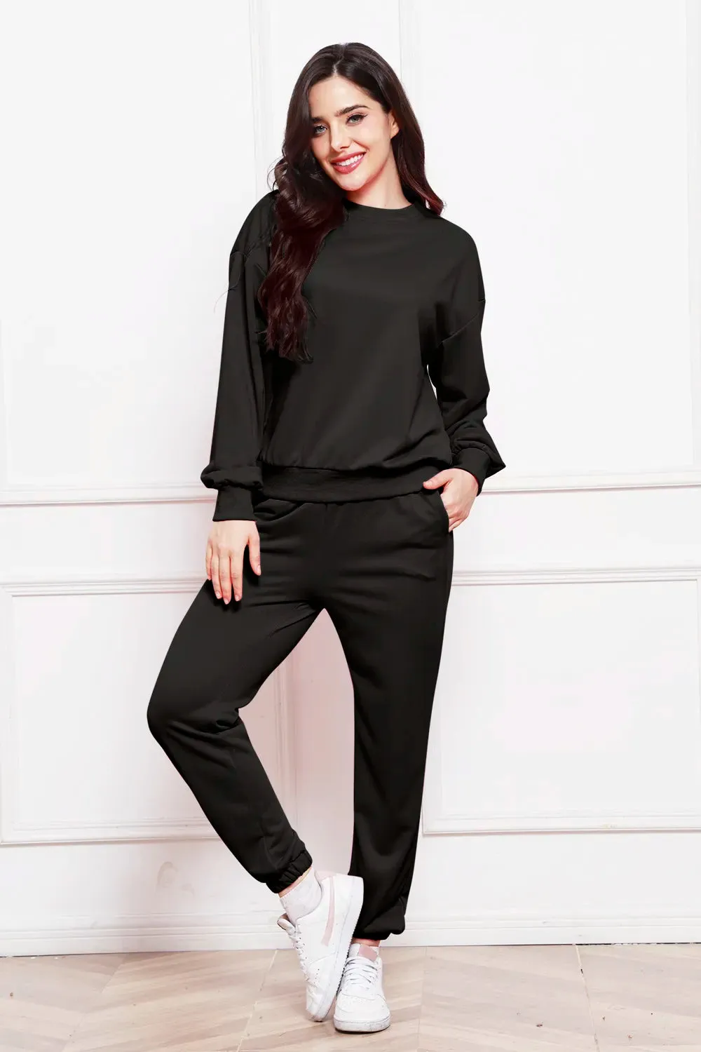 Round Neck Long Sleeve Sweatshirt and Pants Set sold by Gigi Laurent product image thumbnail 4