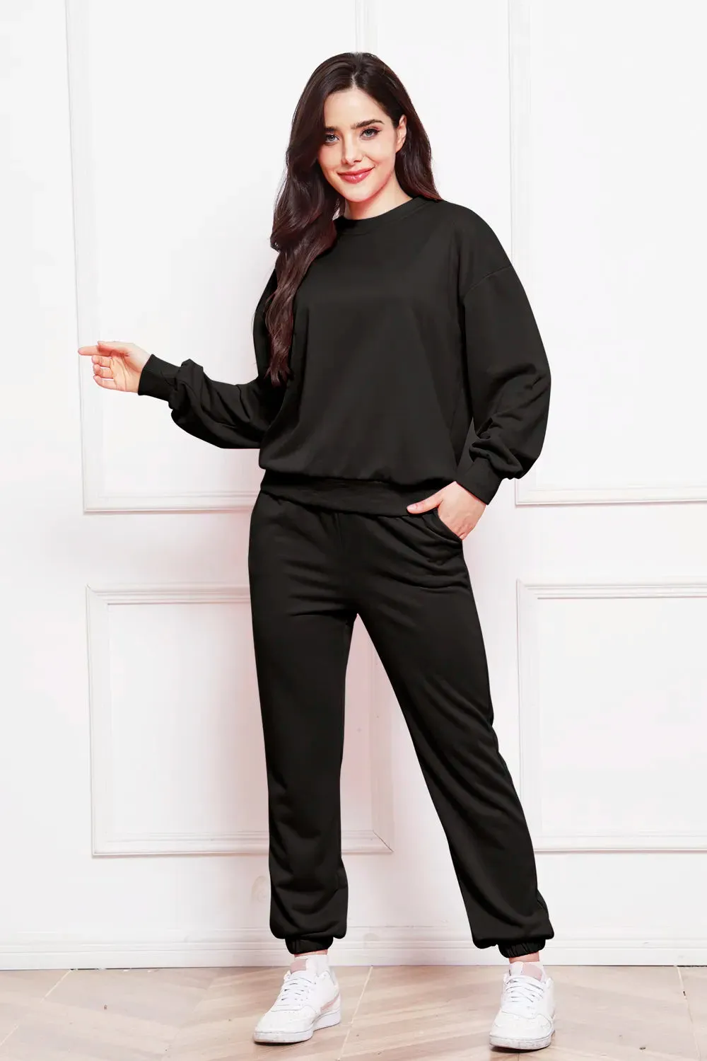 Round Neck Long Sleeve Sweatshirt and Pants Set sold by Gigi Laurent product image thumbnail 5