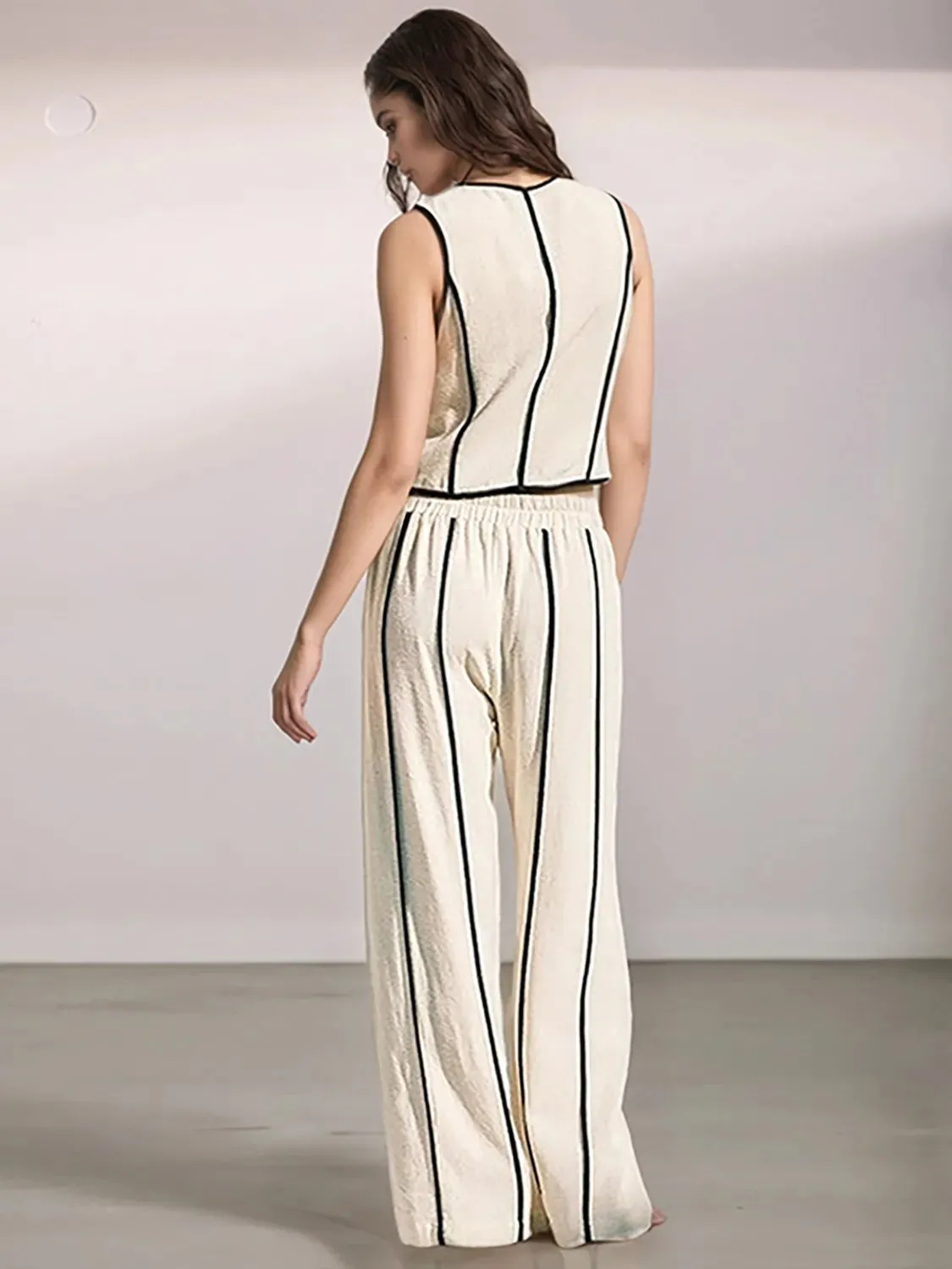 Stripe Vest and Pants Two-Piece Set sold by Gigi Laurent product image thumbnail 2