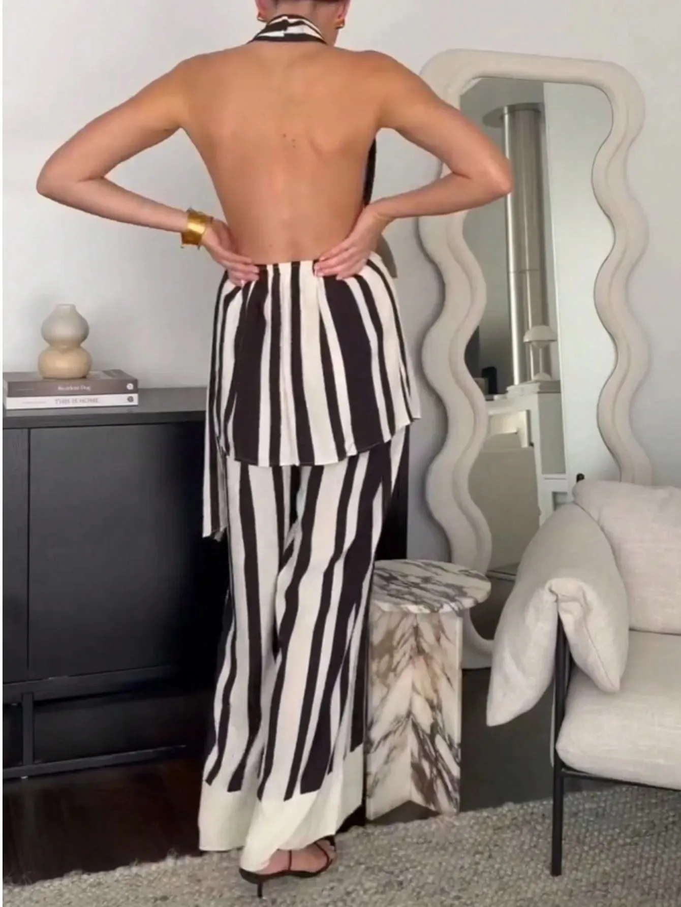Striped Halter Neck Top and Pants Two-Piece Set sold by Gigi Laurent product image thumbnail 5