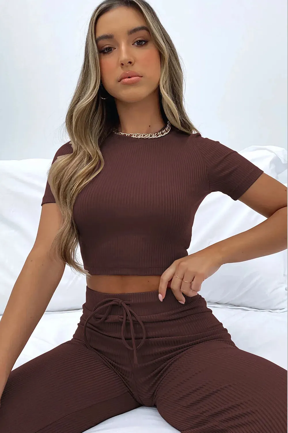 Round Neck Short Sleeve Top and Pants Set sold by Gigi Laurent product image thumbnail 4