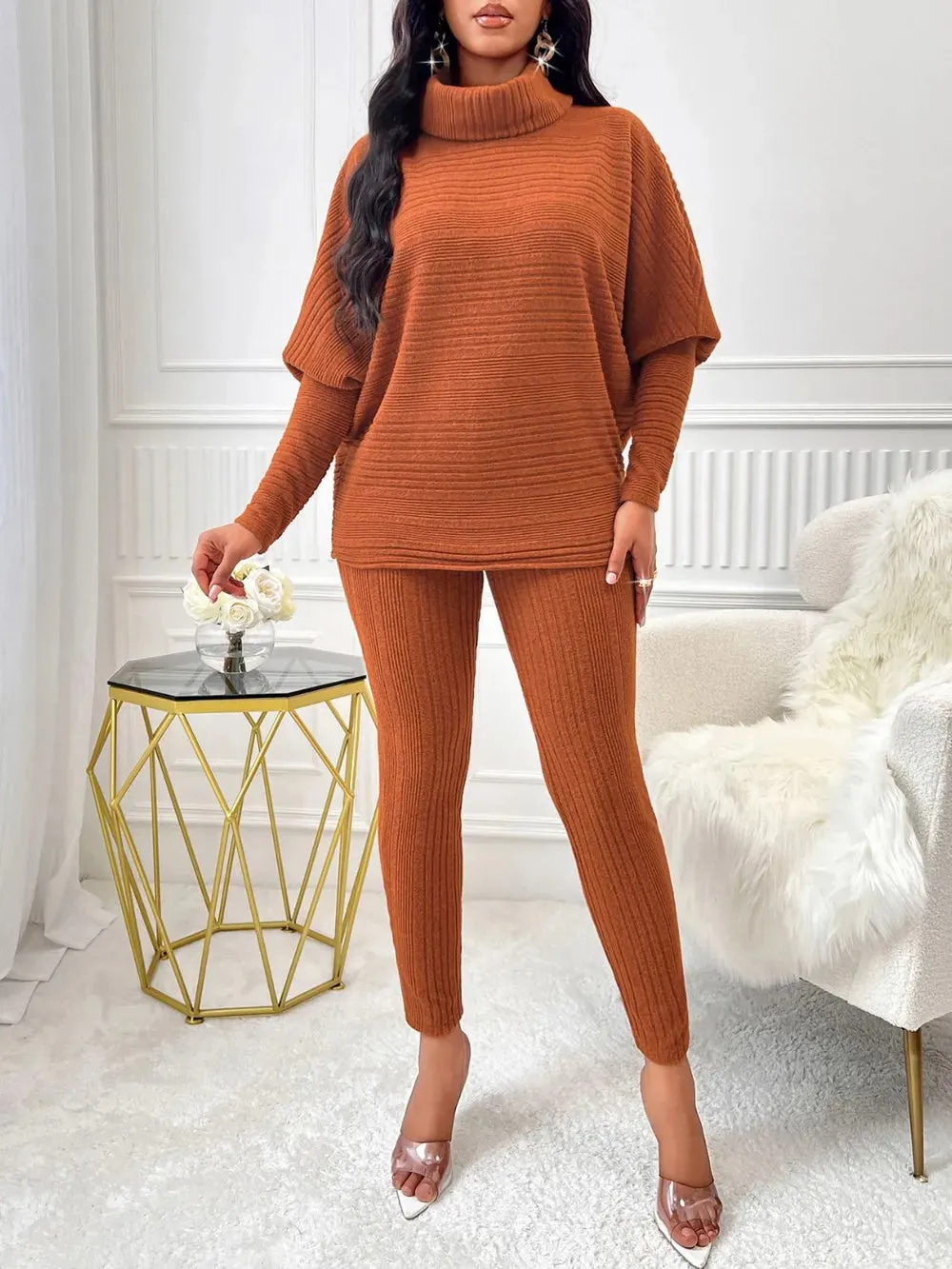 Turtleneck Batwing Sleeve Top and Pants Set sold by Gigi Laurent product image thumbnail 3