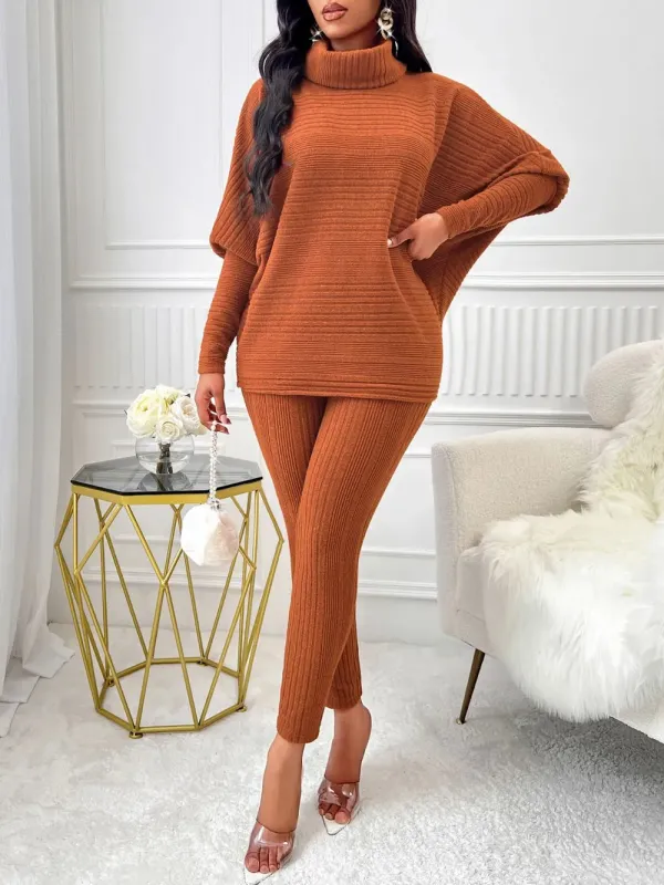 Turtleneck Batwing Sleeve Top and Pants Set sold by Gigi Laurent