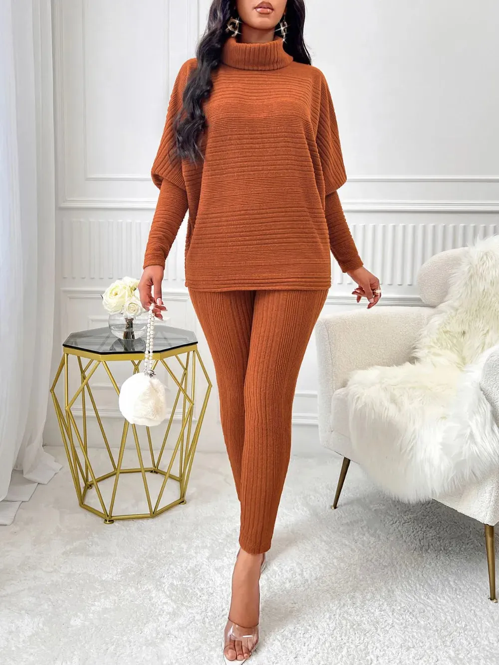 Turtleneck Batwing Sleeve Top and Pants Set sold by Gigi Laurent product image thumbnail 4