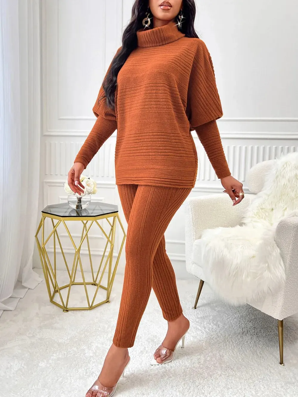 Turtleneck Batwing Sleeve Top and Pants Set sold by Gigi Laurent product image thumbnail 5