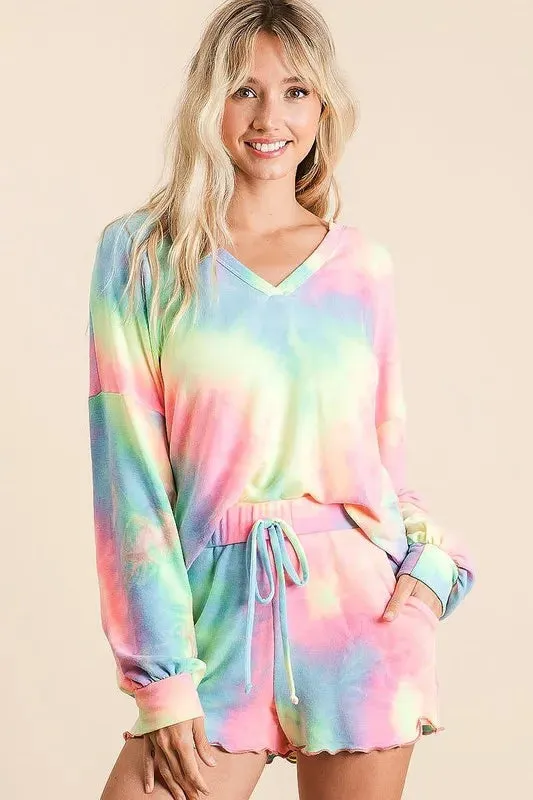 BiBi Tie Dye French Terry Top and Shorts Set sold by Gigi Laurent